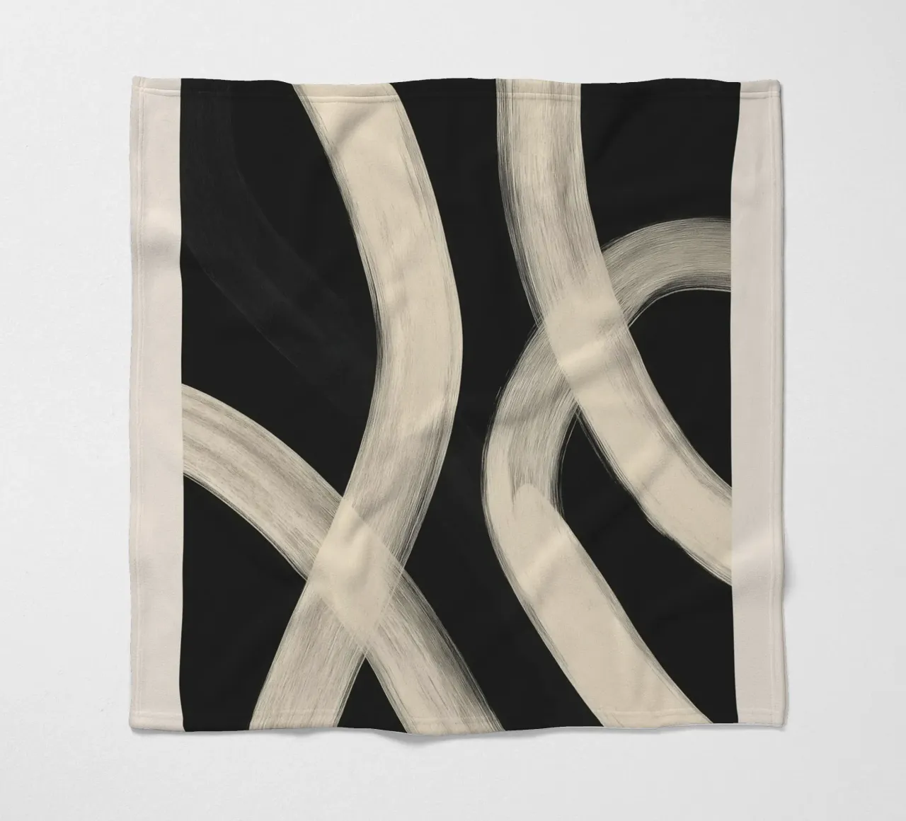 Black and White Abstract Line Art No. 1 coperta in pile da Flow Line