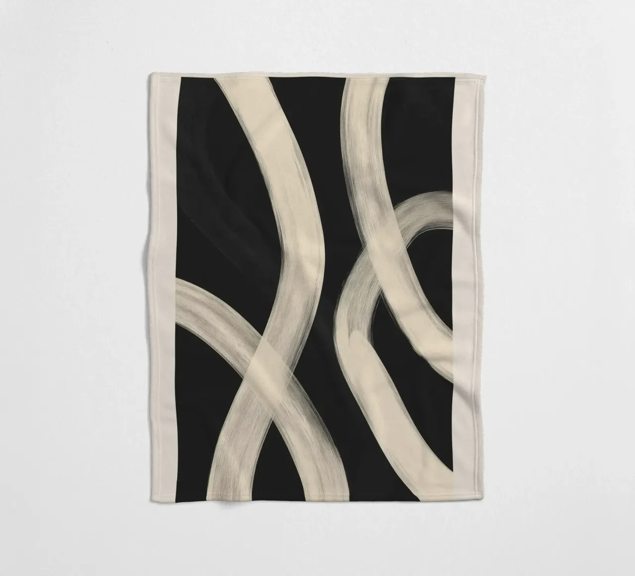 Black and White Abstract Line Art No. 1 coperta in pile da Flow Line