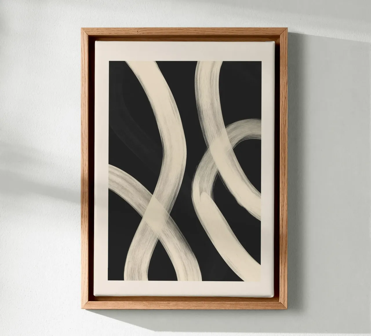 Black and White Abstract Line Art No. 1 toile avec Caisse américaine de Flow Line