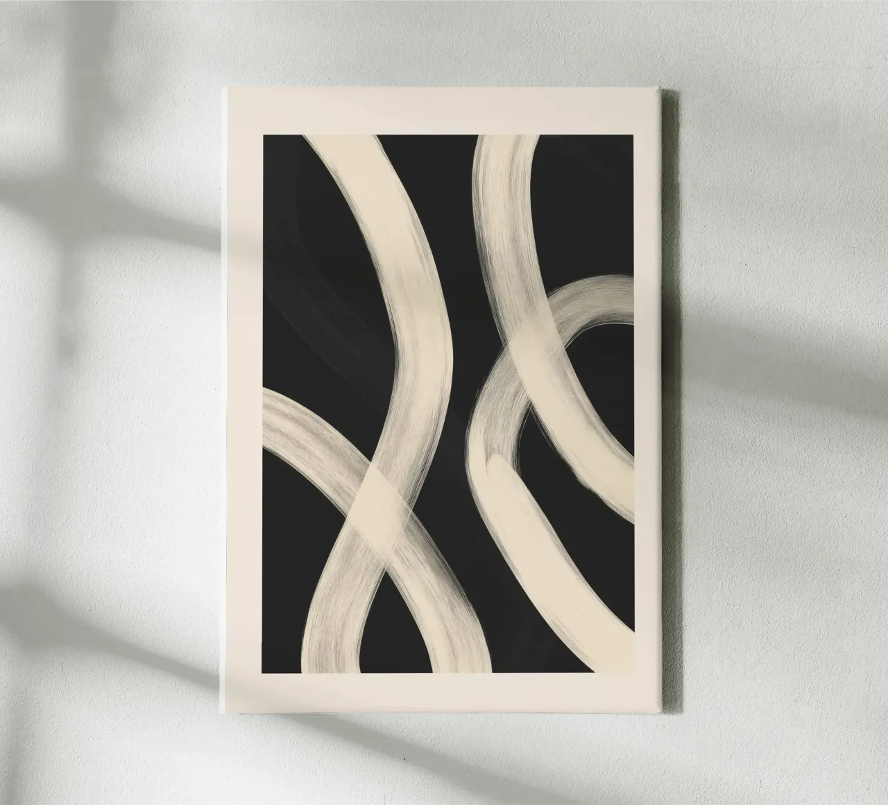 Black and White Abstract Line Art No. 1 toile avec Caisse américaine de Flow Line