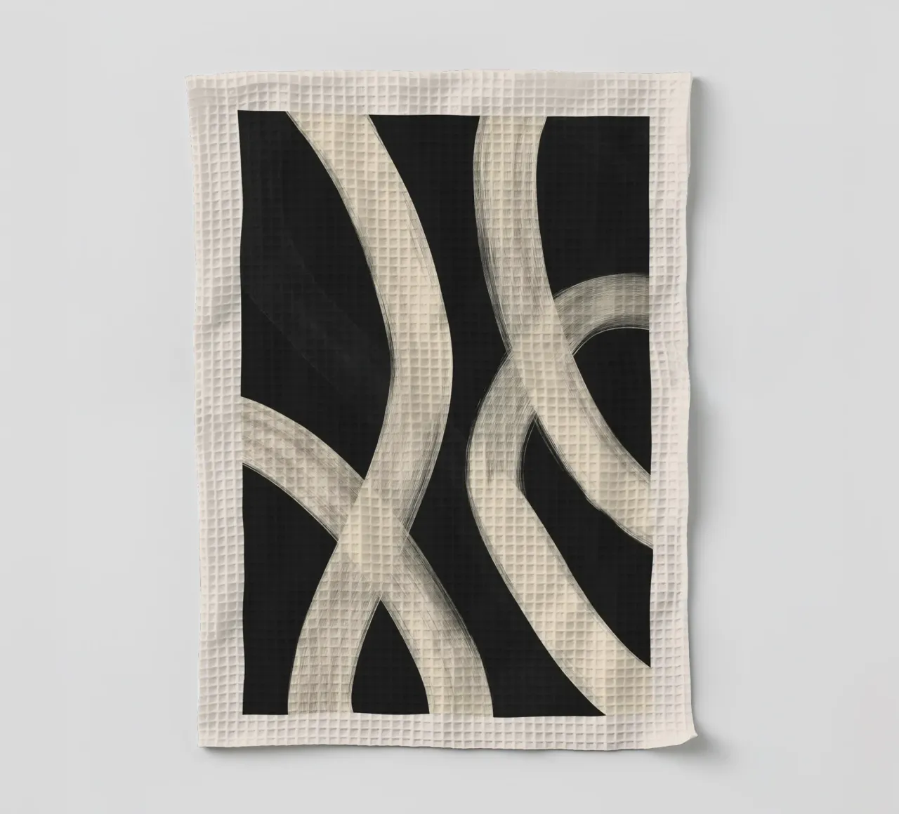 Black and White Abstract Line Art No. 1 canovaccio da cucina da Flow Line