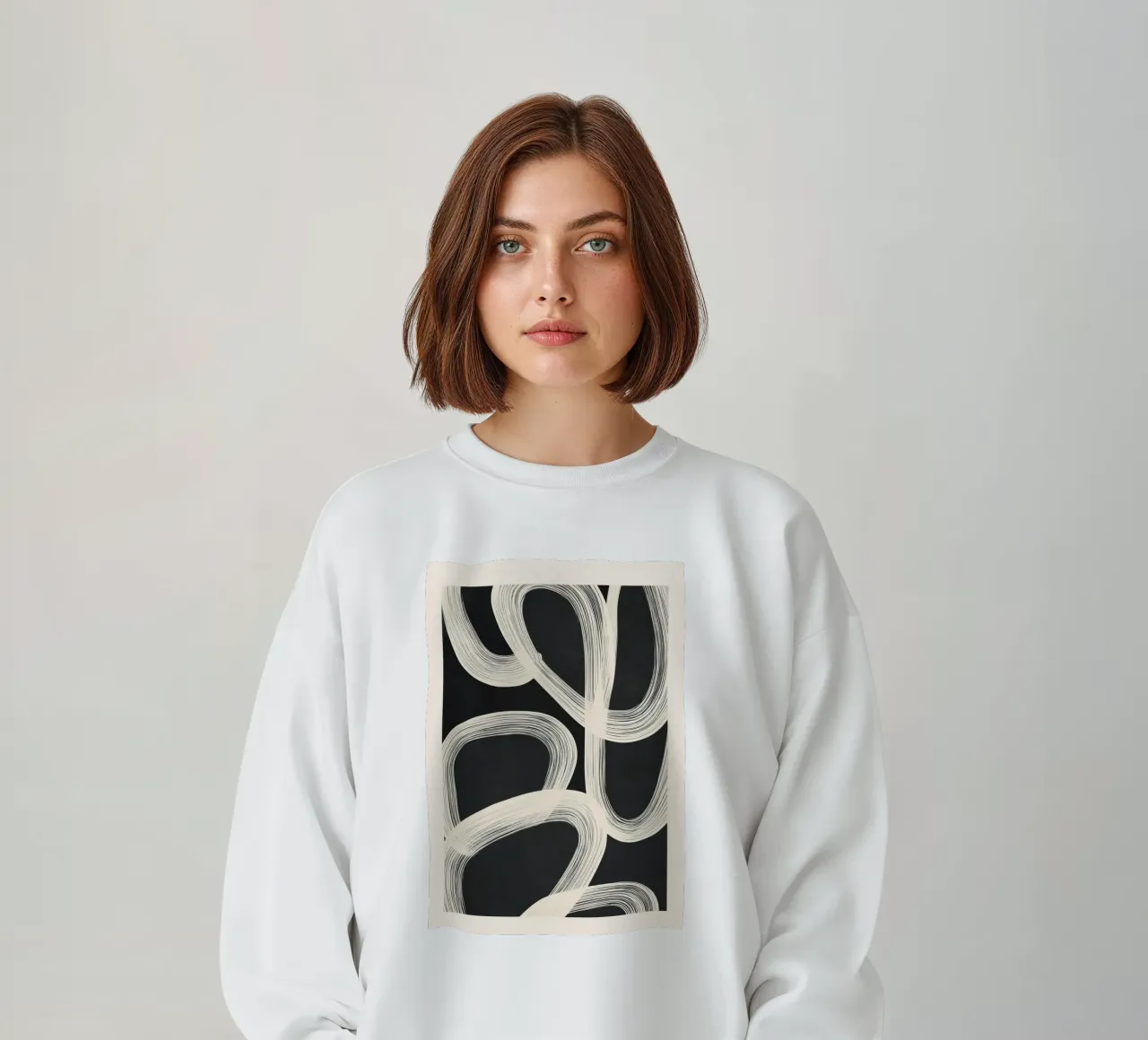 Black and White Abstract Line Art No. 2 felpa da Flow Line