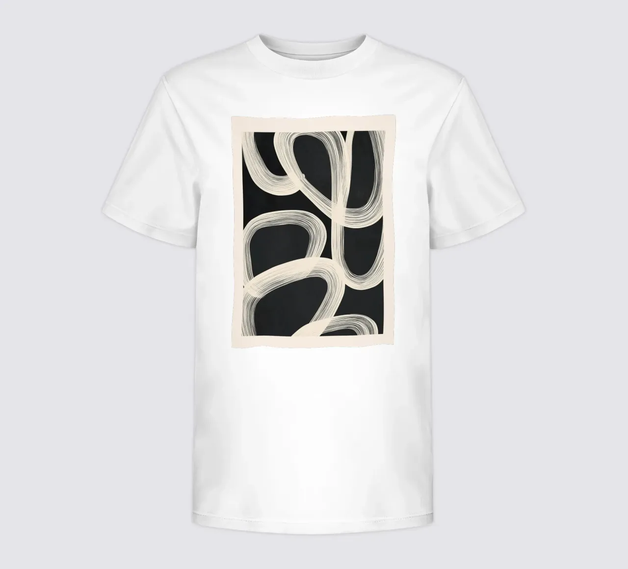 Black and White Abstract Line Art No. 2 kids t-shirt by Flow Line