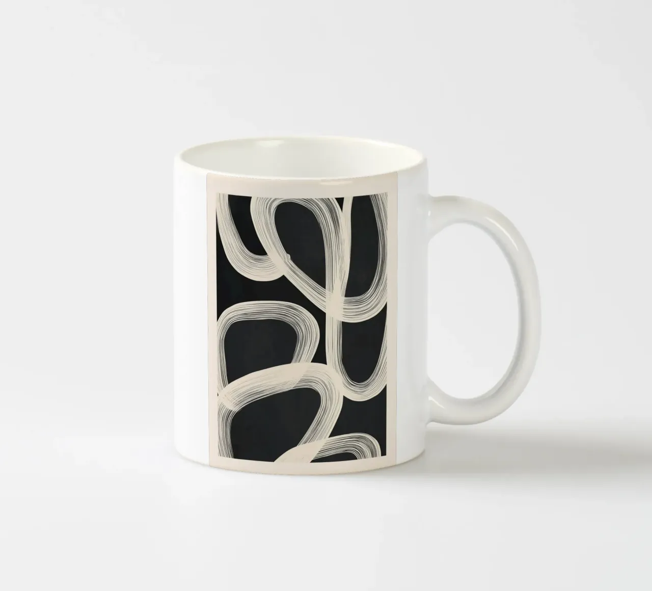 Black and White Abstract Line Art No. 2 tazza in ceramica da Flow Line