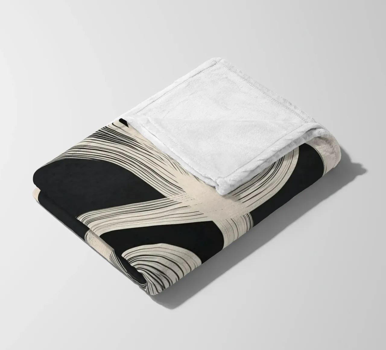 Black and White Abstract Line Art No. 2 coperta in pile da Flow Line