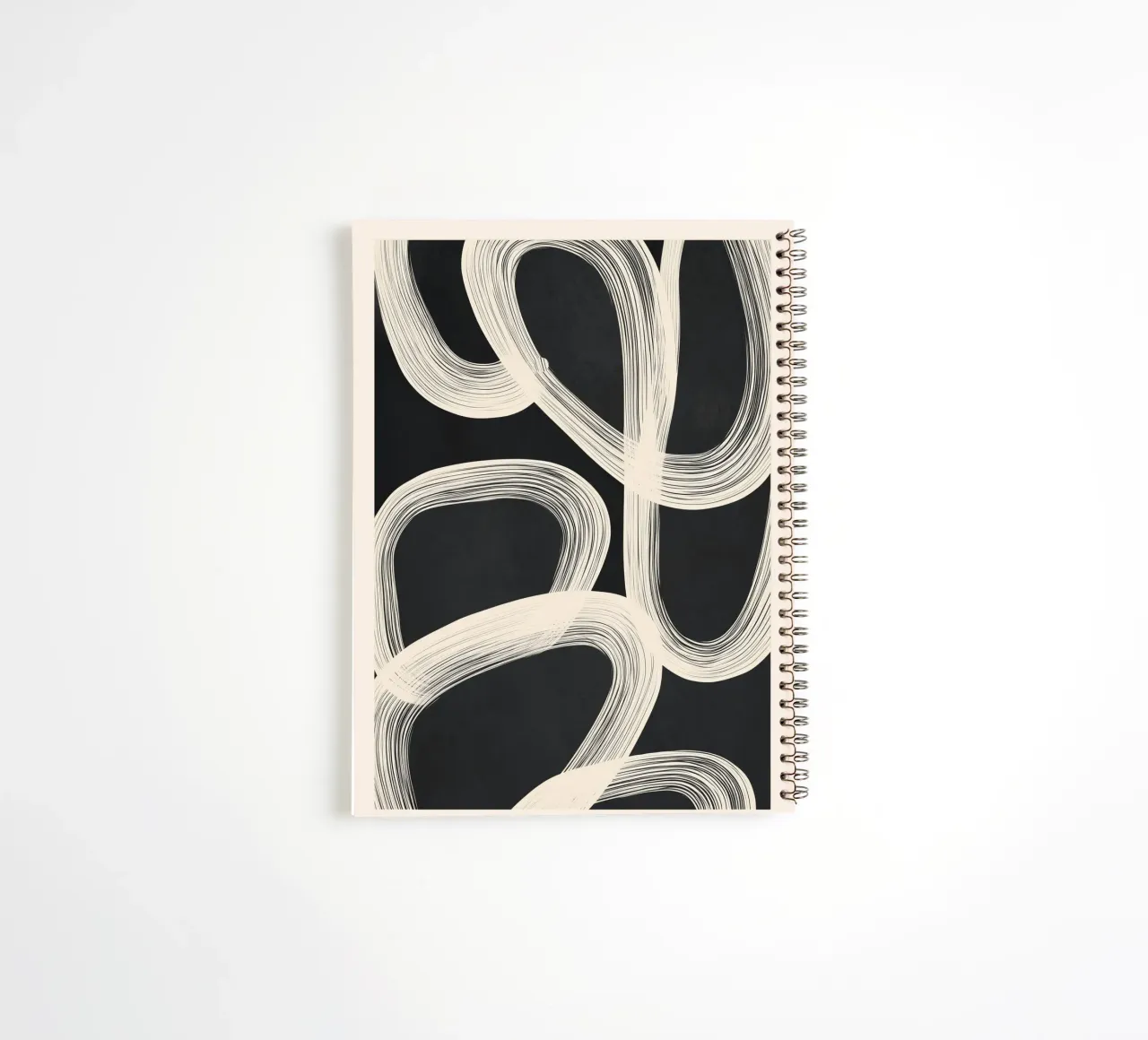 Black and White Abstract Line Art No. 2 spiral notebook by Flow Line
