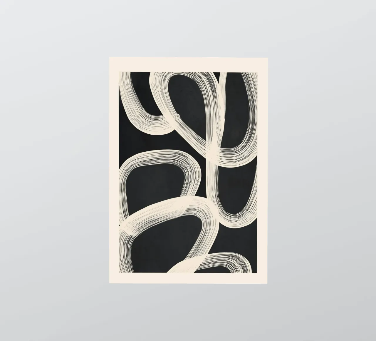 Black and White Abstract Line Art No. 2 adesivo da Flow Line