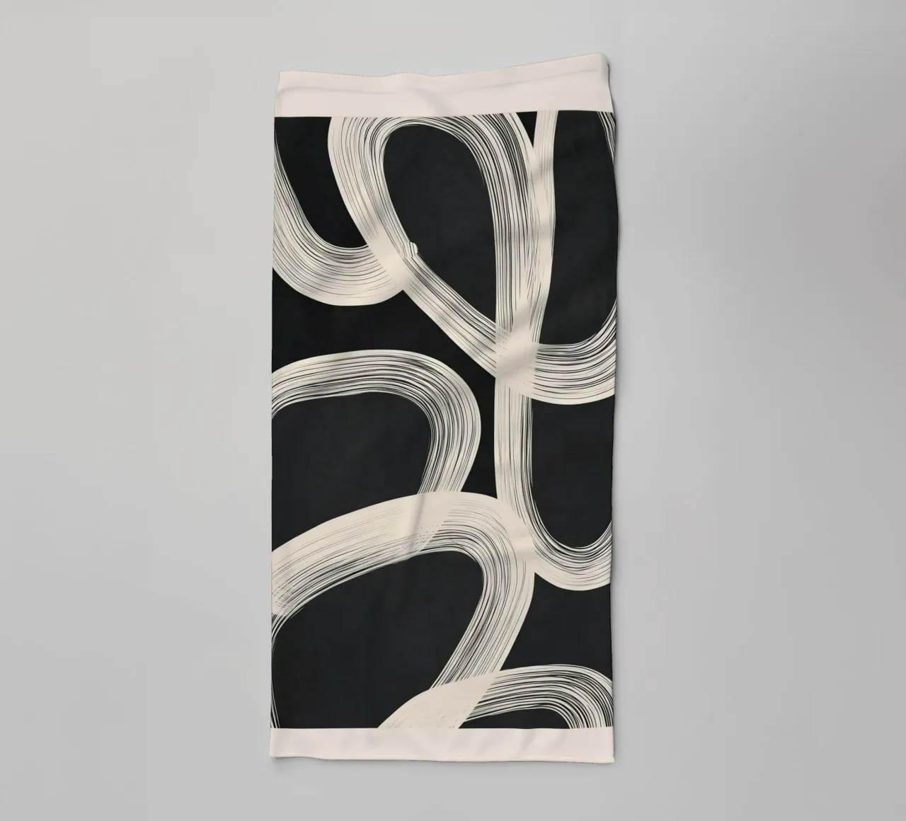 Black and White Abstract Line Art No. 2 asciugamano da bagno da Flow Line