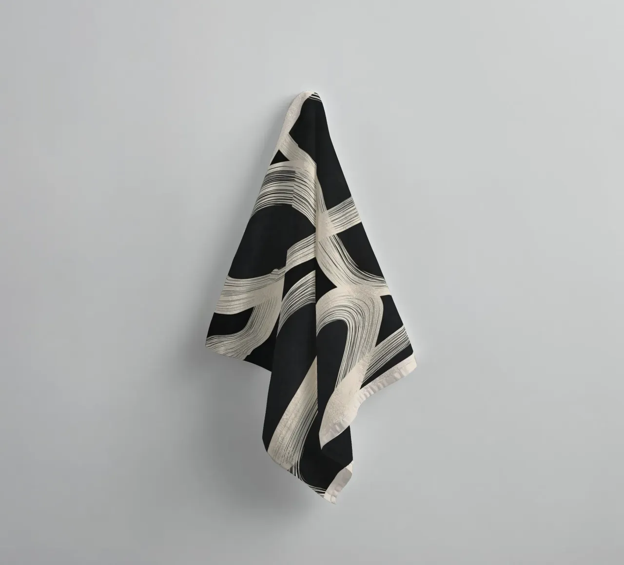 Black and White Abstract Line Art No. 2 asciugamano da bagno da Flow Line