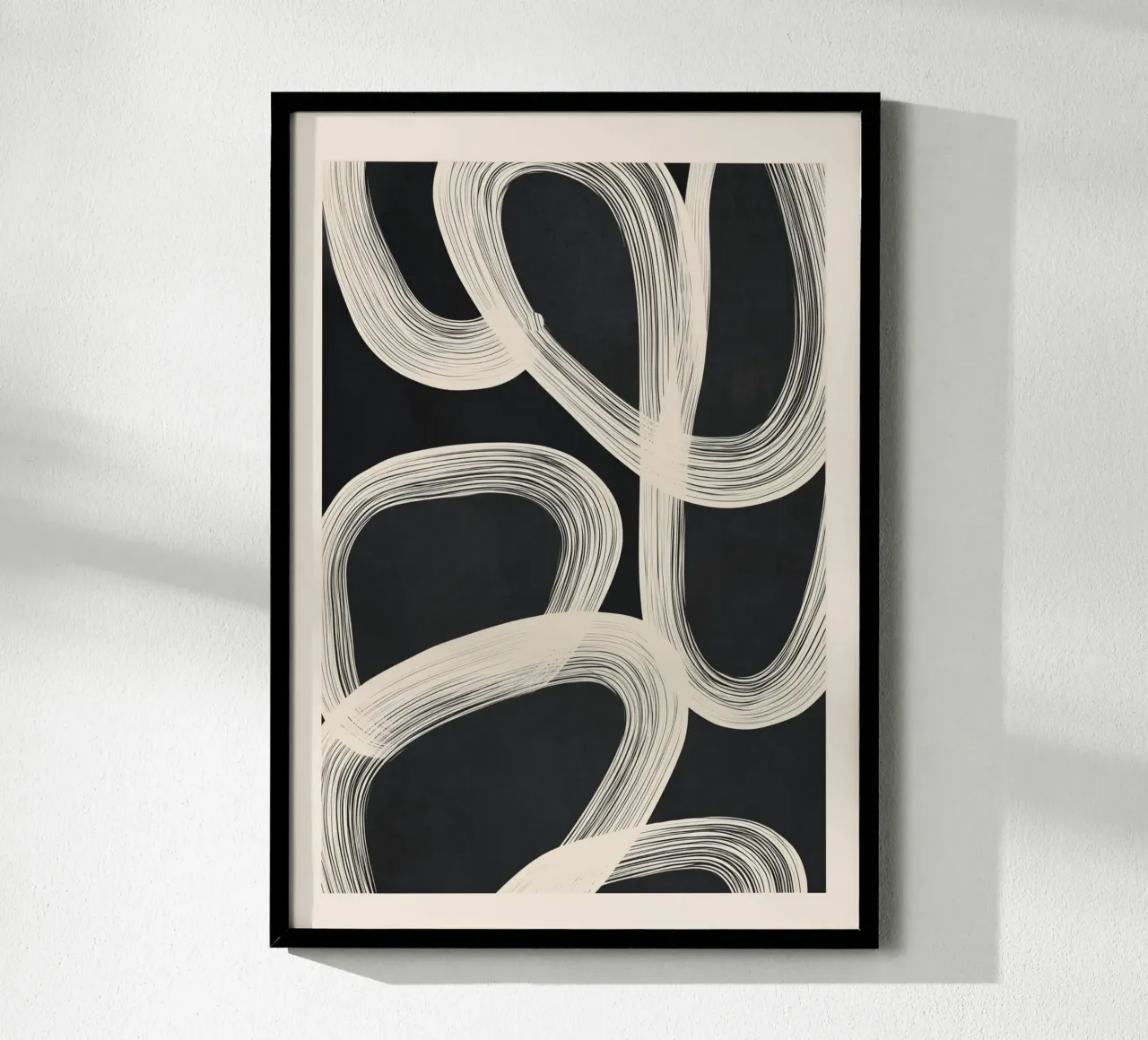 Black and White Abstract Line Art No. 2 carta hahnemühle da Flow Line