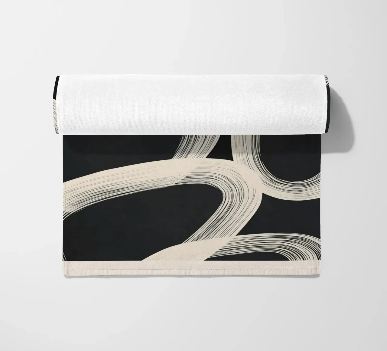 Black and White Abstract Line Art No. 2 telo mare da Flow Line