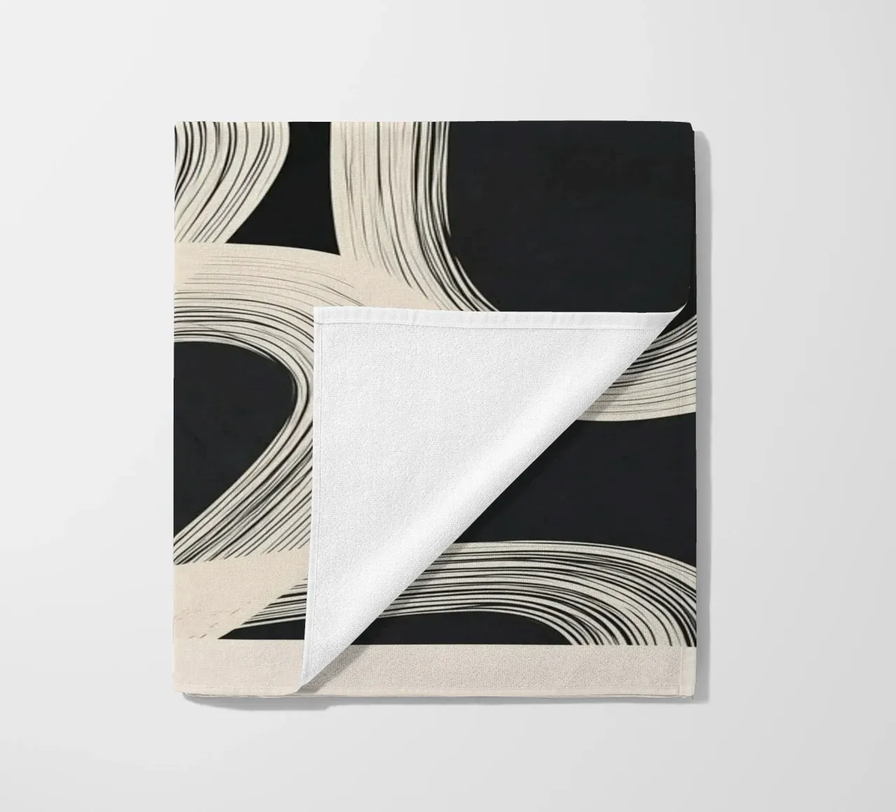 Black and White Abstract Line Art No. 2 telo mare da Flow Line