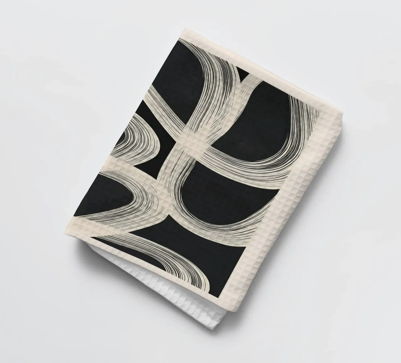 Black and White Abstract Line Art No. 2 canovaccio da cucina da Flow Line