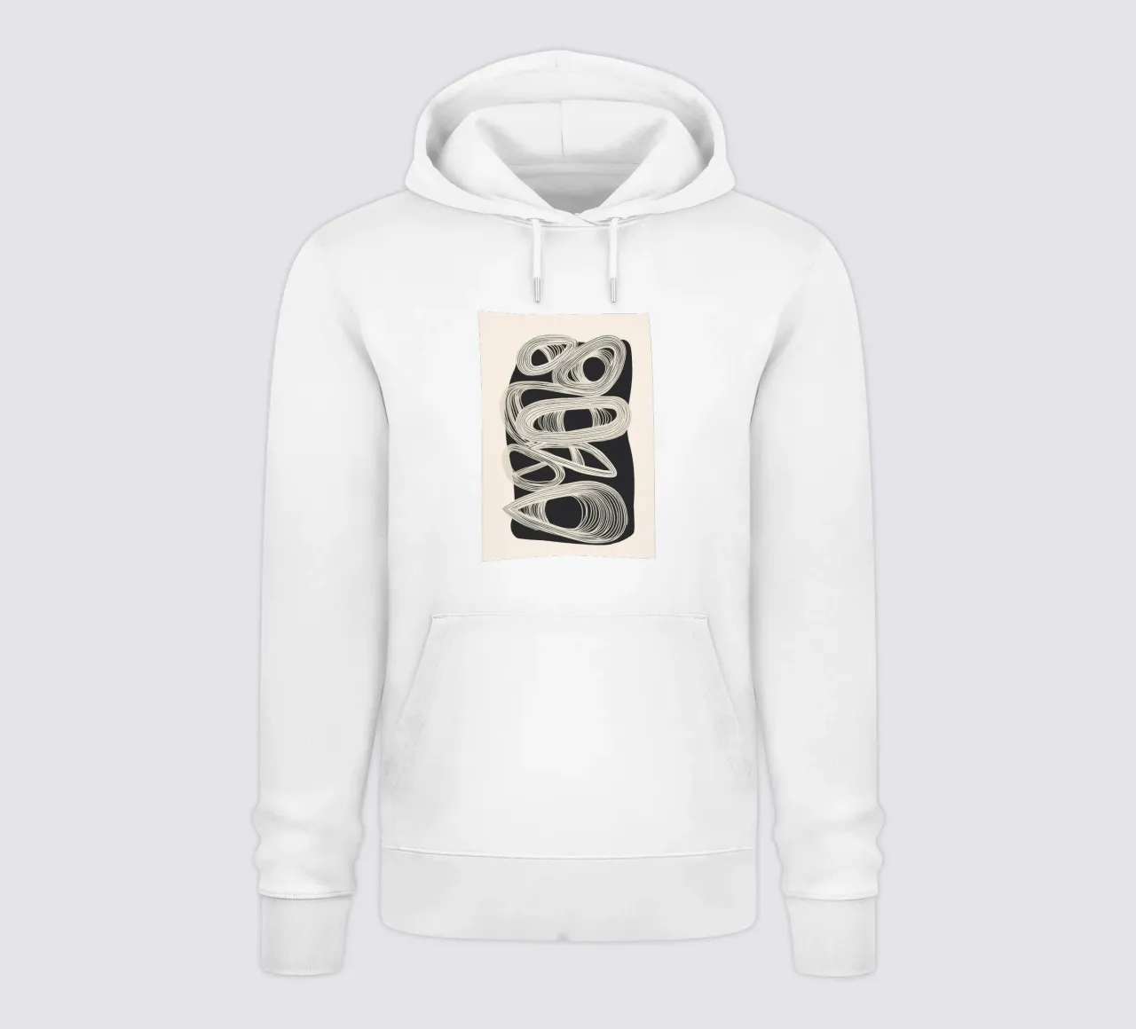 Continuous Flow - Monochrome Abstract Design felpa con cappuccio da Flow Line