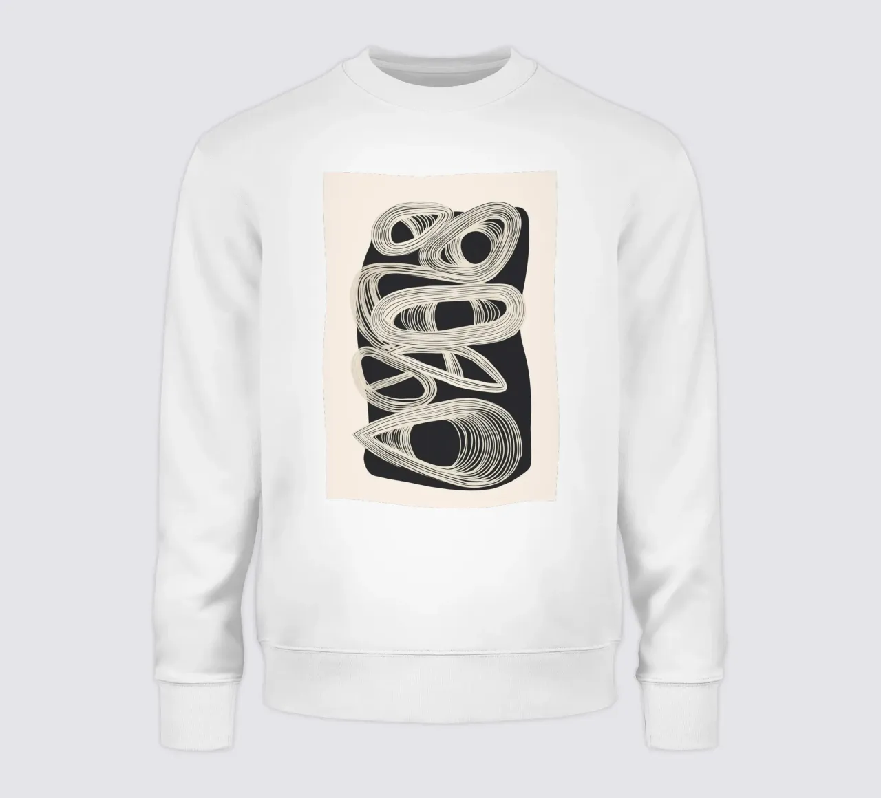 Continuous Flow - Monochrome Abstract Design felpa da Flow Line
