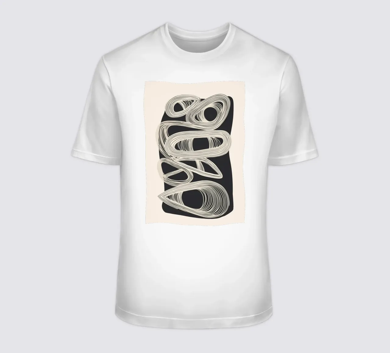 Continuous Flow - Monochrome Abstract Design t-shirt da Flow Line