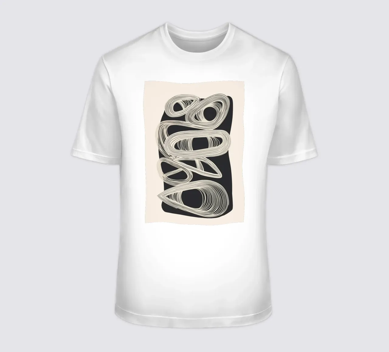 Continuous Flow - Monochrome Abstract Design t-shirt da Flow Line