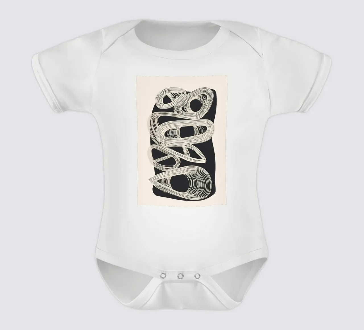 Continuous Flow - Monochrome Abstract Design body neonato maniche corte da Flow Line