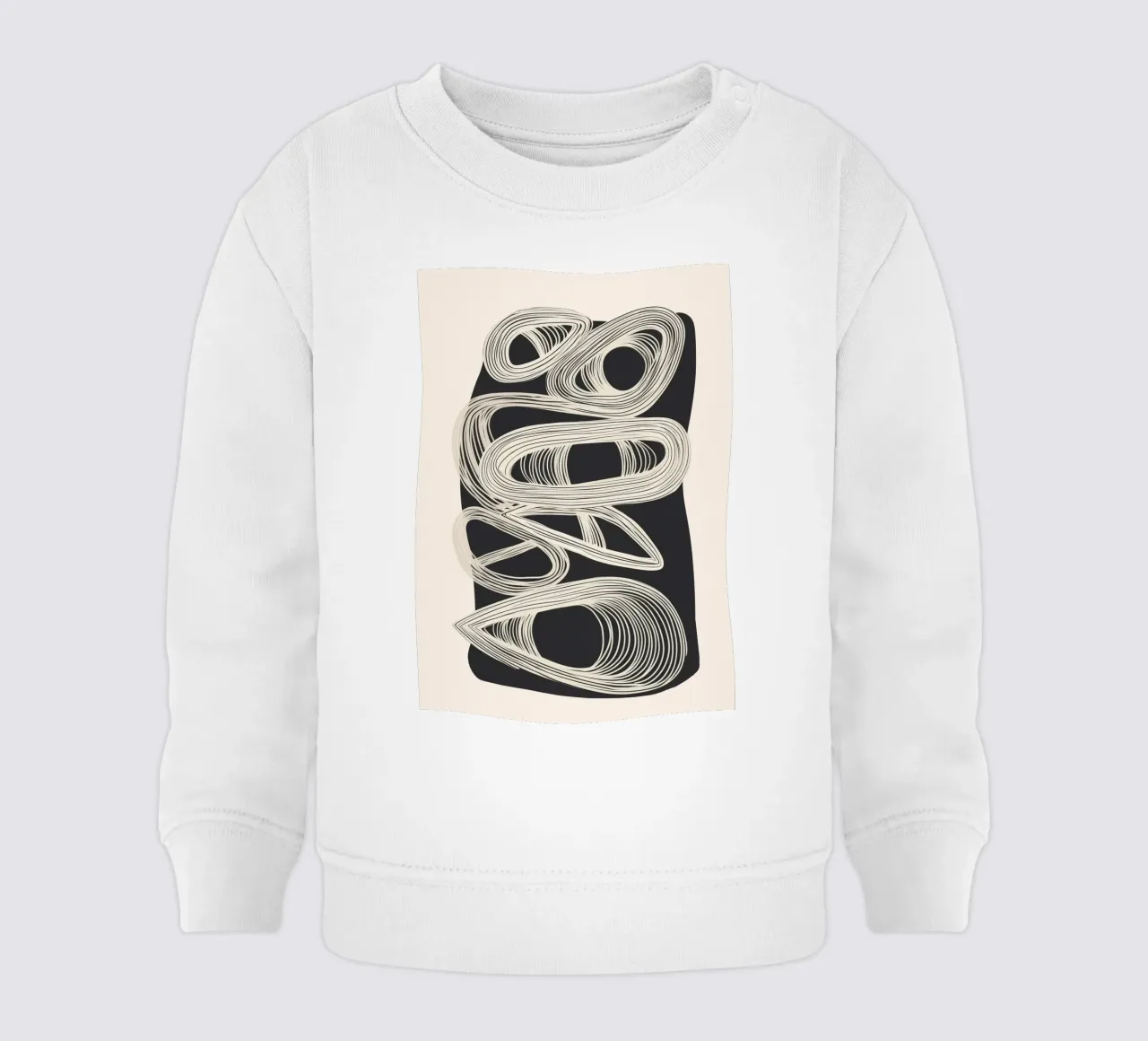 Continuous Flow - Monochrome Abstract Design felpa neonato da Flow Line