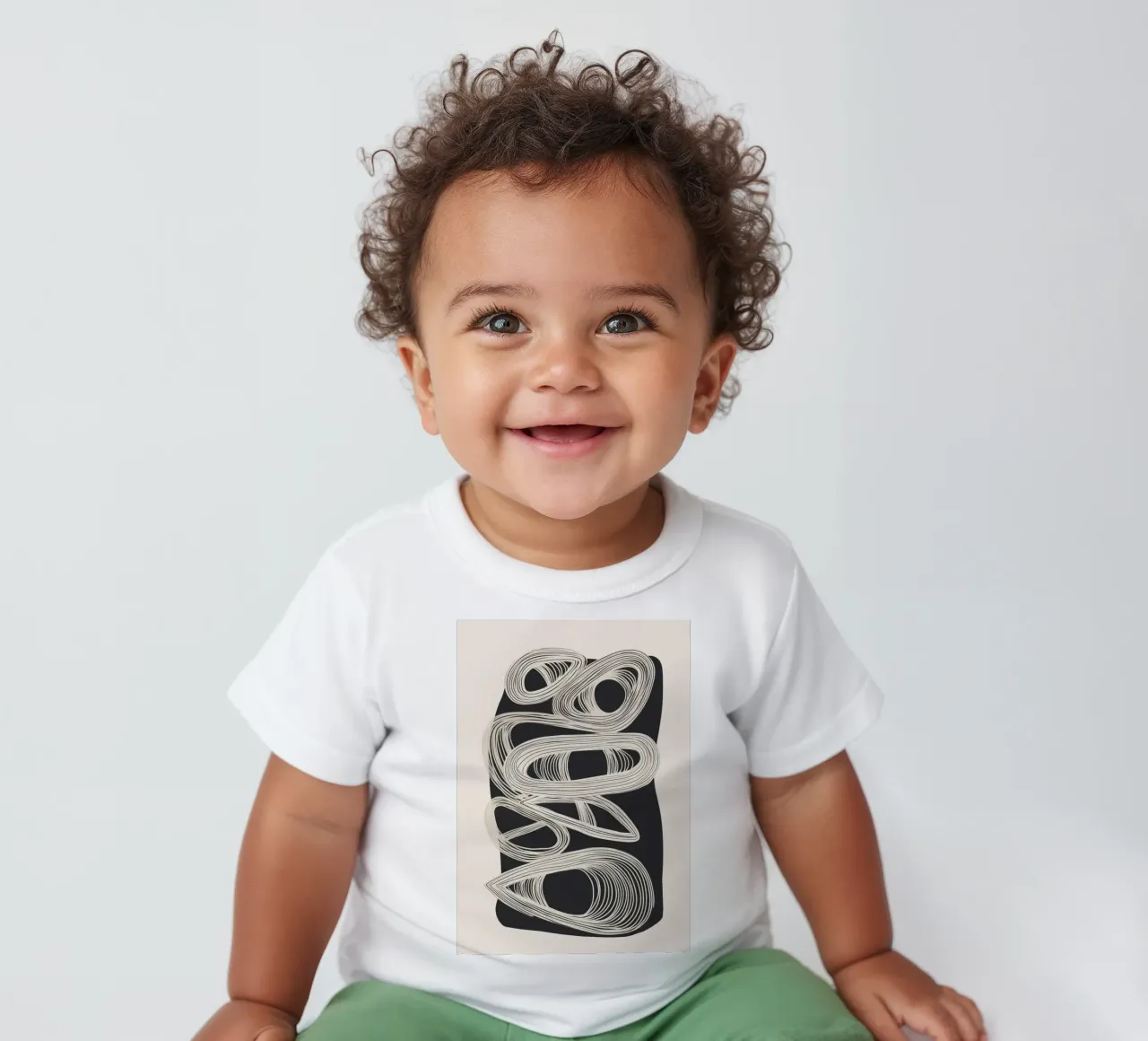 Continuous Flow - Monochrome Abstract Design maglietta neonato da Flow Line