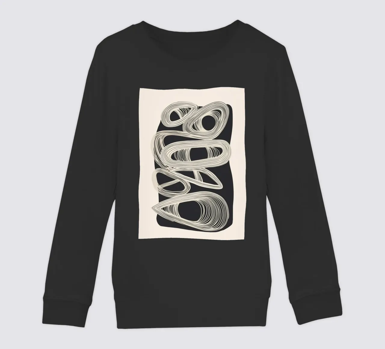 Continuous Flow - Monochrome Abstract Design felpa bambino da Flow Line
