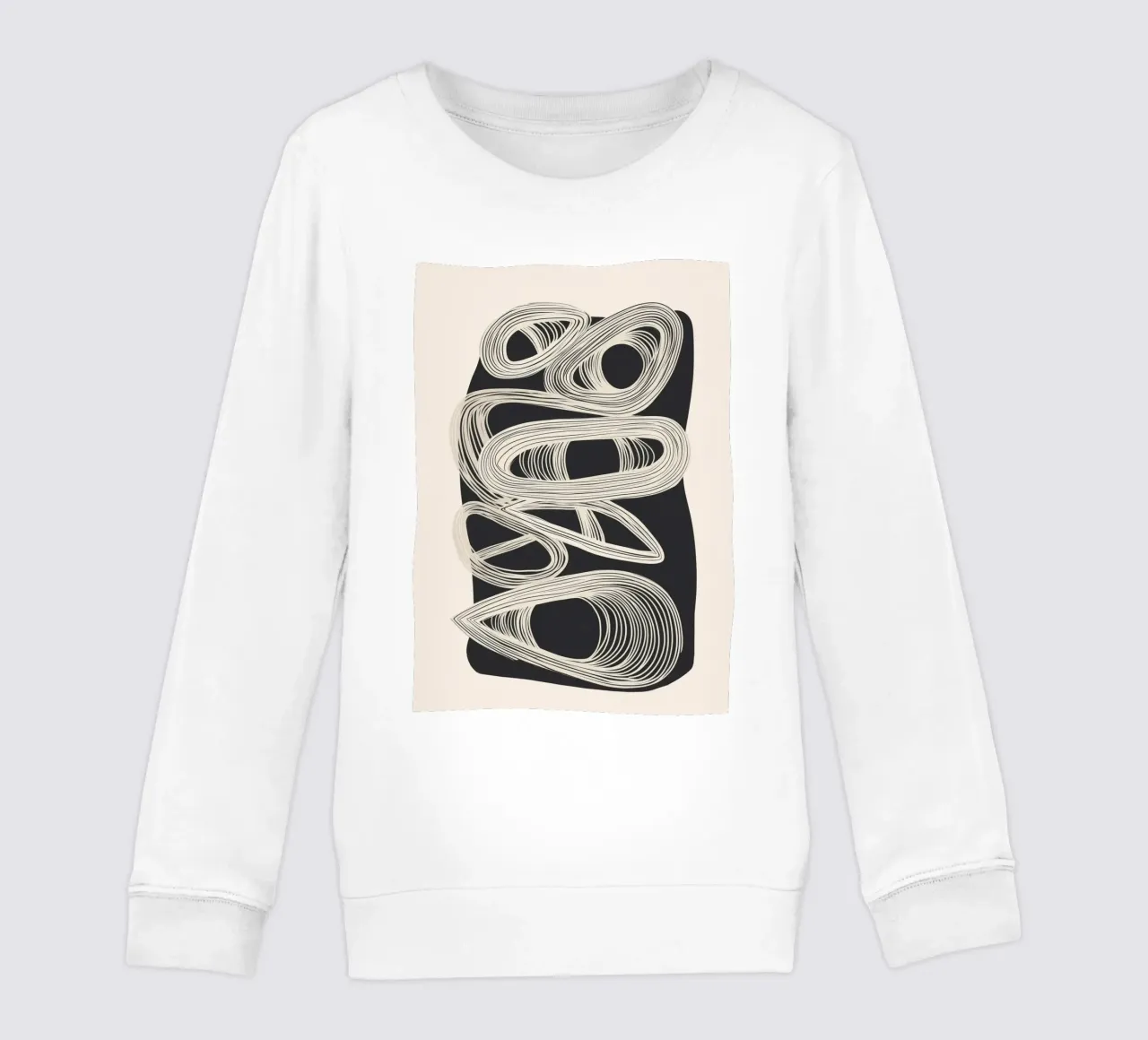 Continuous Flow - Monochrome Abstract Design felpa bambino da Flow Line