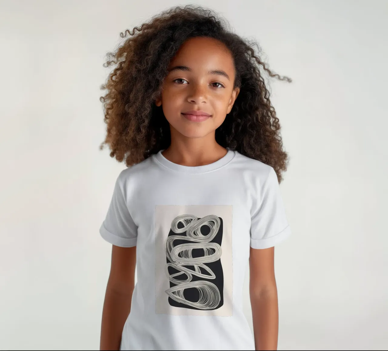 Continuous Flow - Monochrome Abstract Design t-shirt bambini da Flow Line