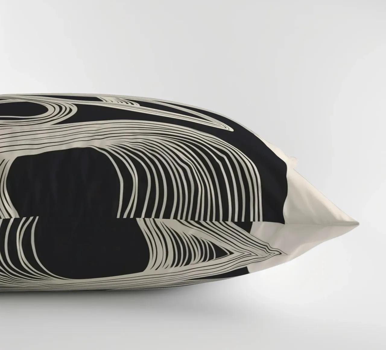 Continuous Flow - Monochrome Abstract Design cuscino da Flow Line