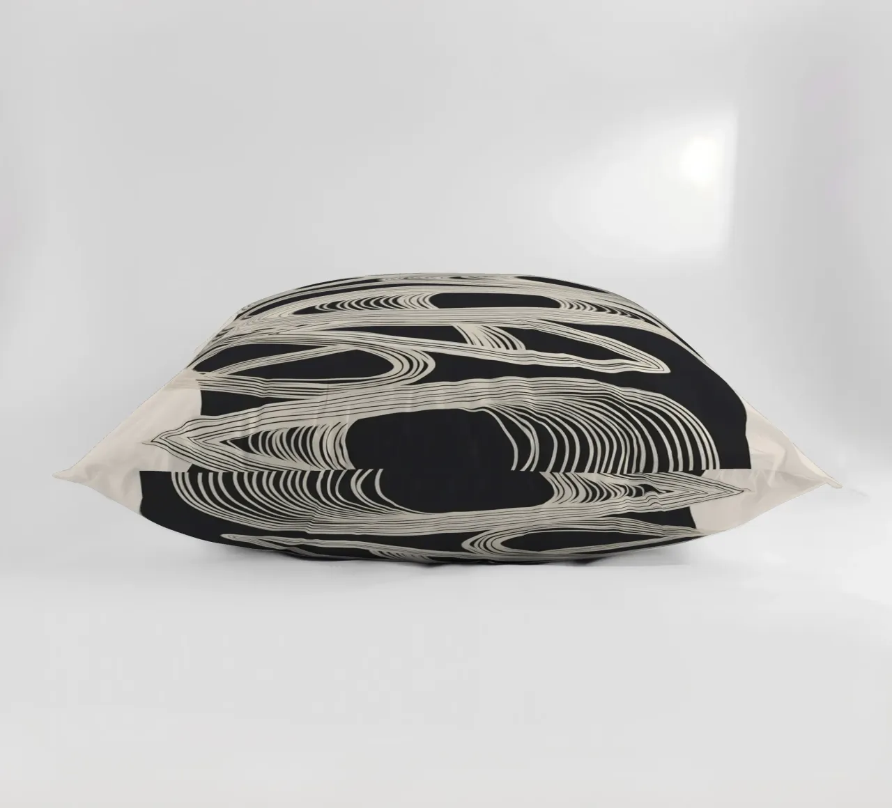 Continuous Flow - Monochrome Abstract Design cuscino da Flow Line
