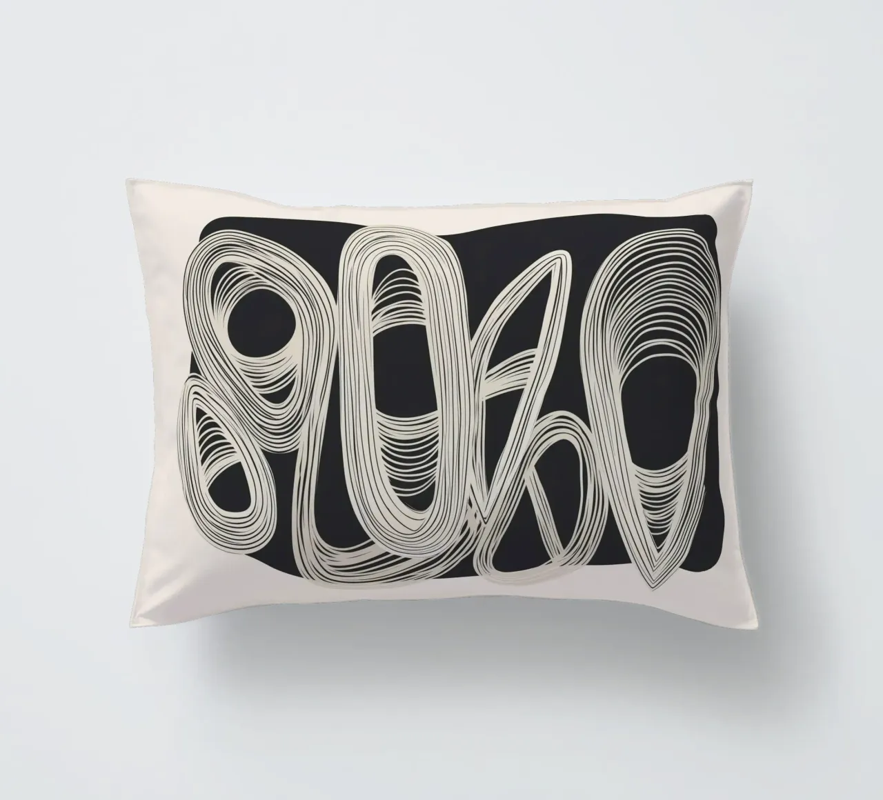 Continuous Flow - Monochrome Abstract Design Kissen von Flow Line