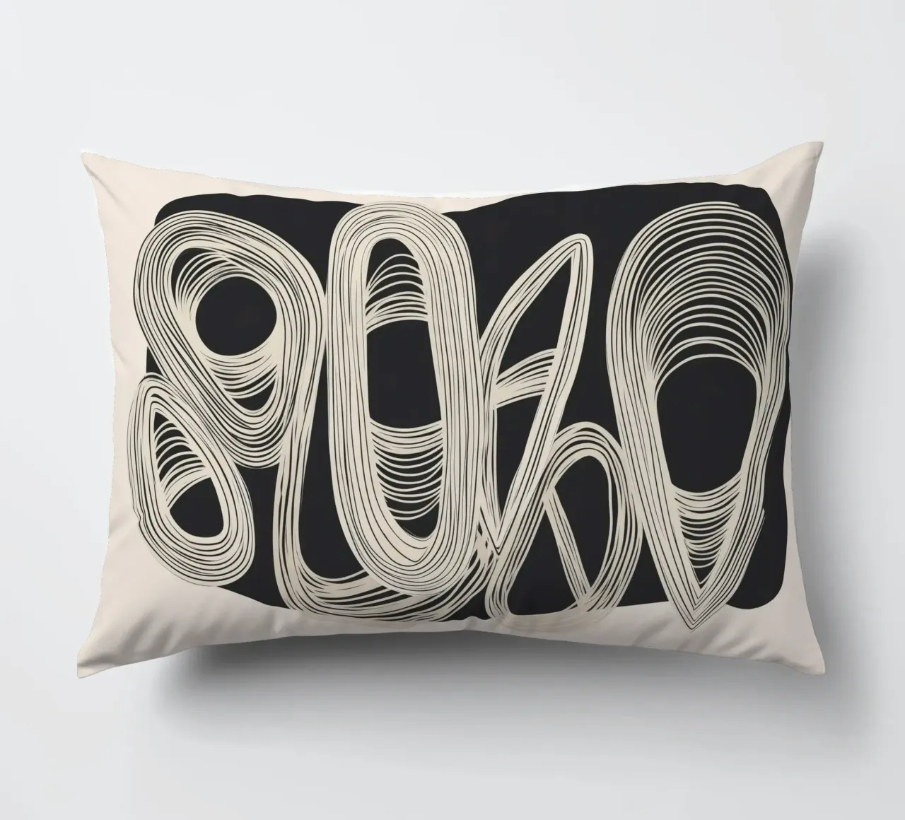 Continuous Flow - Monochrome Abstract Design cuscino da Flow Line