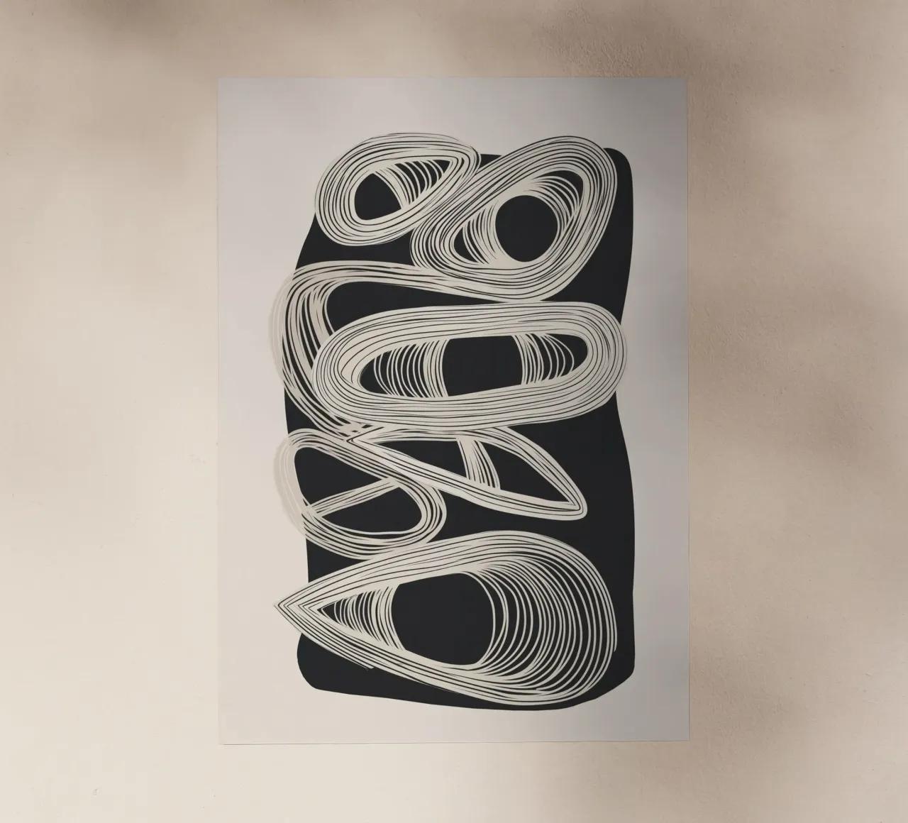 Continuous Flow - Monochrome Abstract Design pellicola backlit da Flow Line