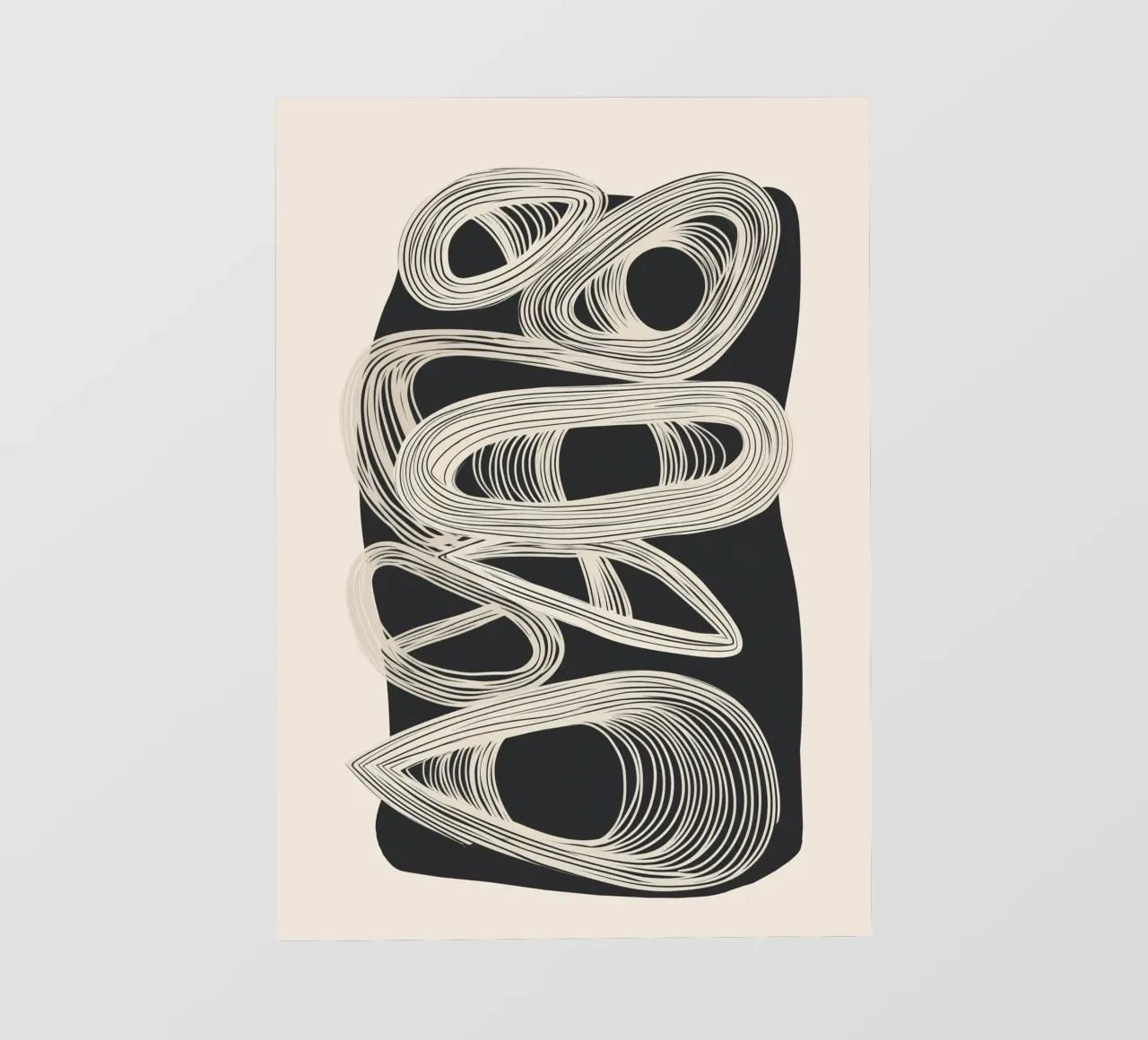 Continuous Flow - Monochrome Abstract Design papel para pared de Flow Line