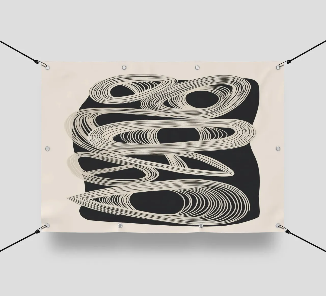 Continuous Flow - Monochrome Abstract Design telo in pvc da Flow Line