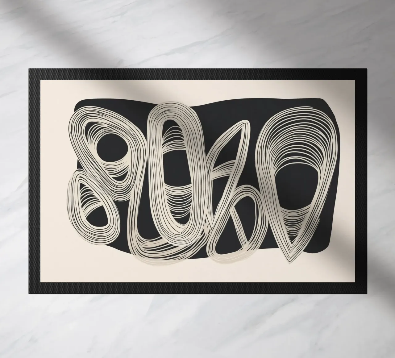 Continuous Flow - Monochrome Abstract Design zerbino da Flow Line