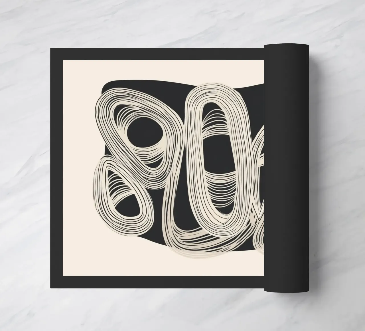 Continuous Flow - Monochrome Abstract Design zerbino da Flow Line
