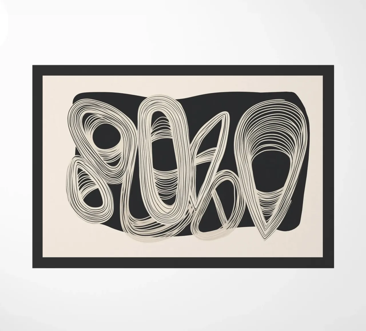 Continuous Flow - Monochrome Abstract Design zerbino da Flow Line