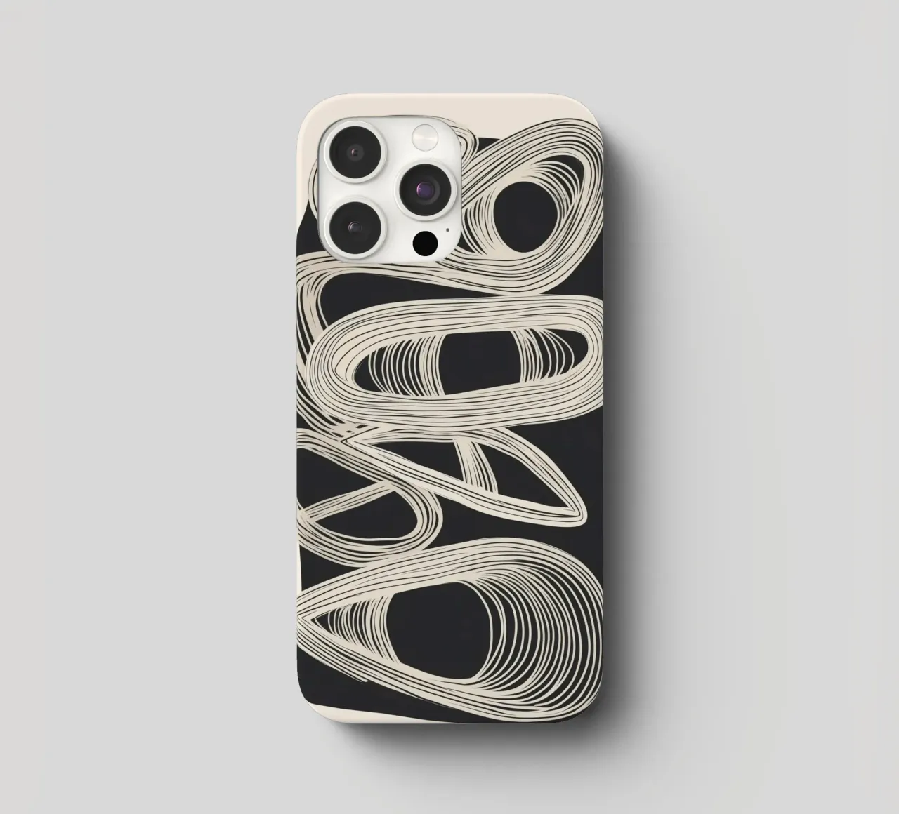 Continuous Flow - Monochrome Abstract Design cover iphone da Flow Line