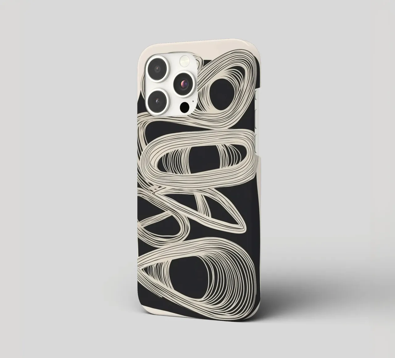 Continuous Flow - Monochrome Abstract Design cover iphone da Flow Line