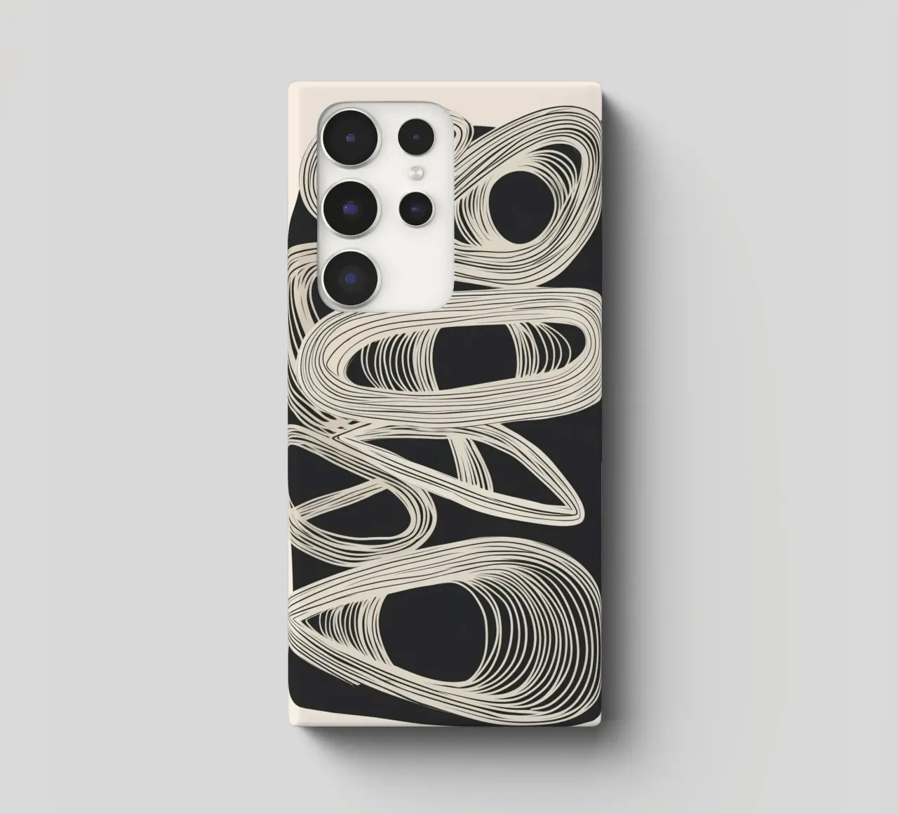 Continuous Flow - Monochrome Abstract Design Samsung Hülle von Flow Line