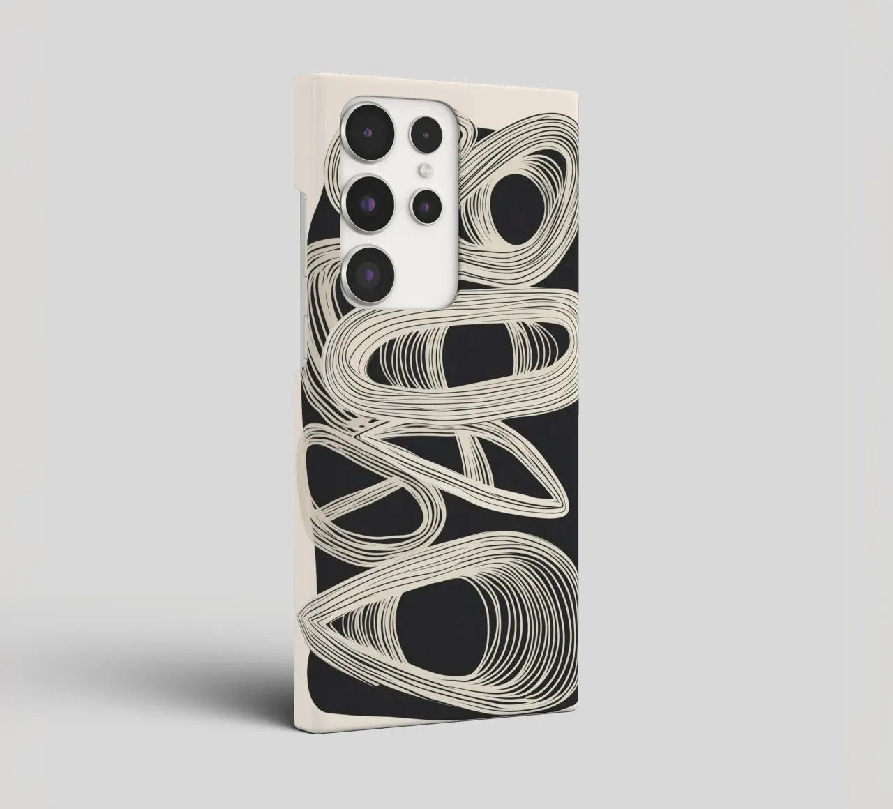 Continuous Flow - Monochrome Abstract Design Samsung Hülle von Flow Line