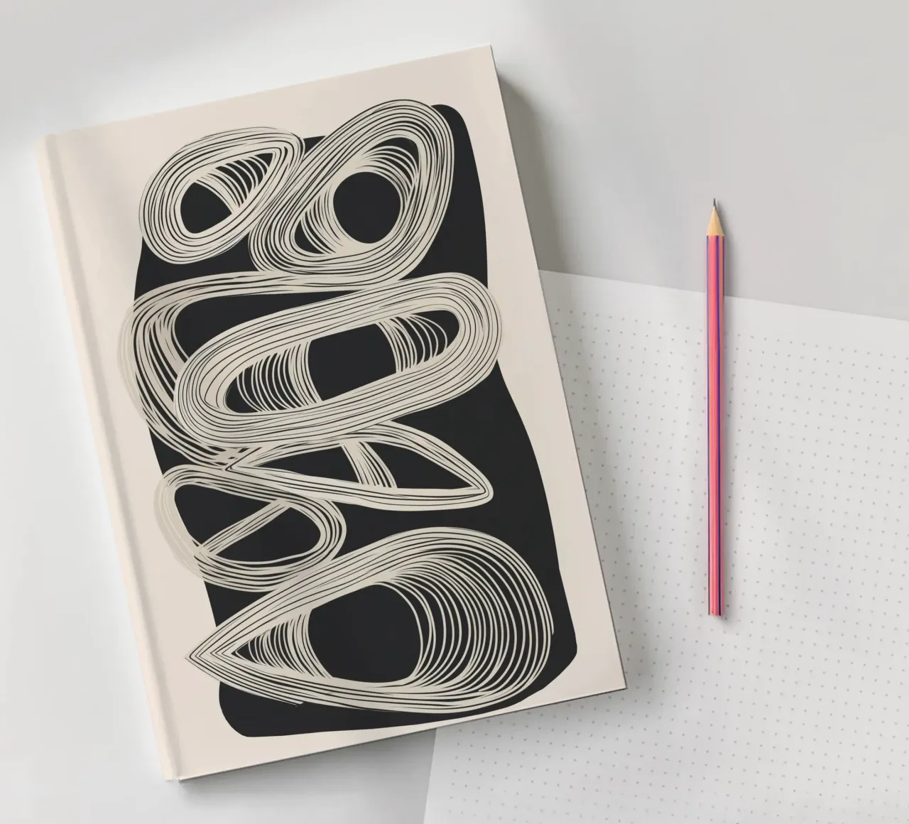 Continuous Flow - Monochrome Abstract Design diario da Flow Line