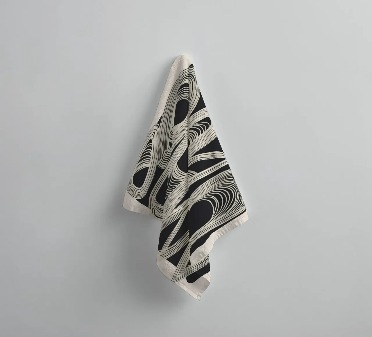 Continuous Flow - Monochrome Abstract Design asciugamano da bagno da Flow Line