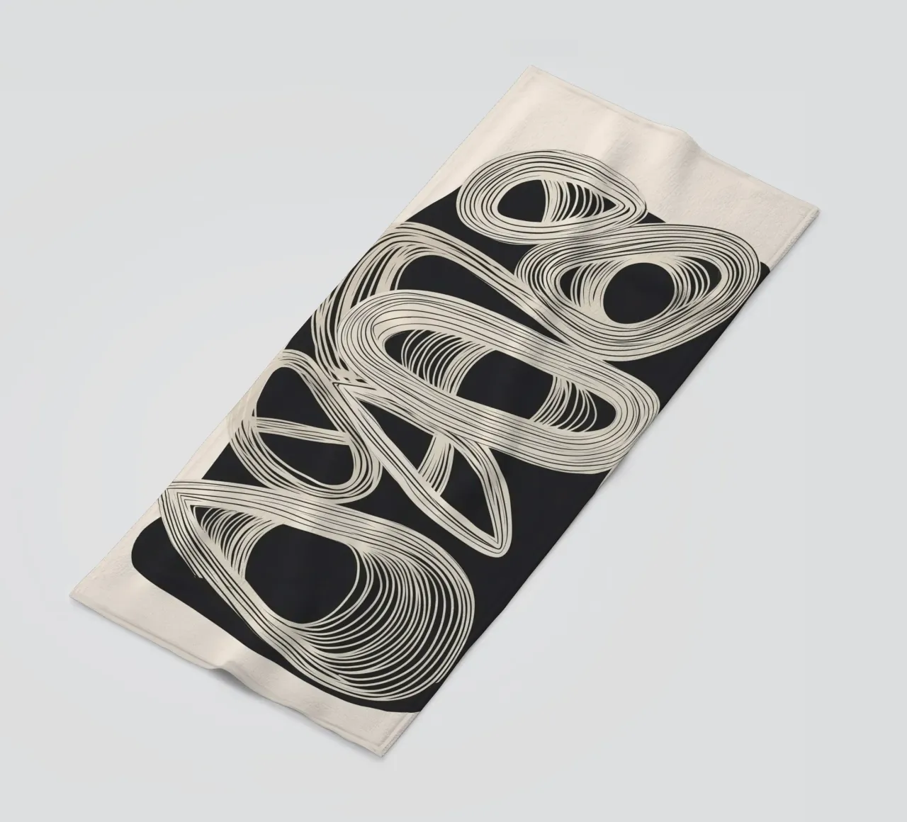 Continuous Flow - Monochrome Abstract Design telo mare da Flow Line