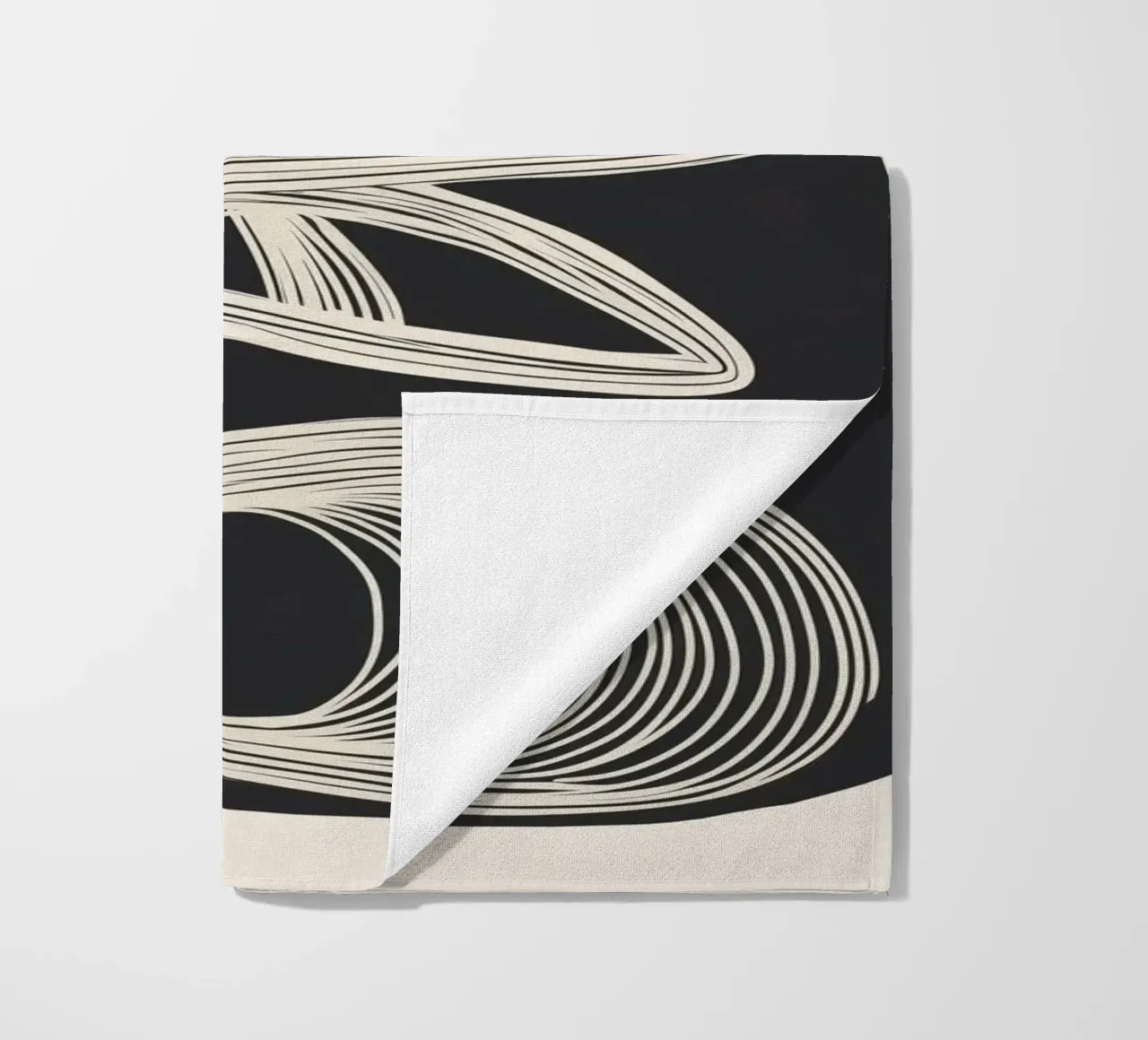 Continuous Flow - Monochrome Abstract Design telo mare da Flow Line
