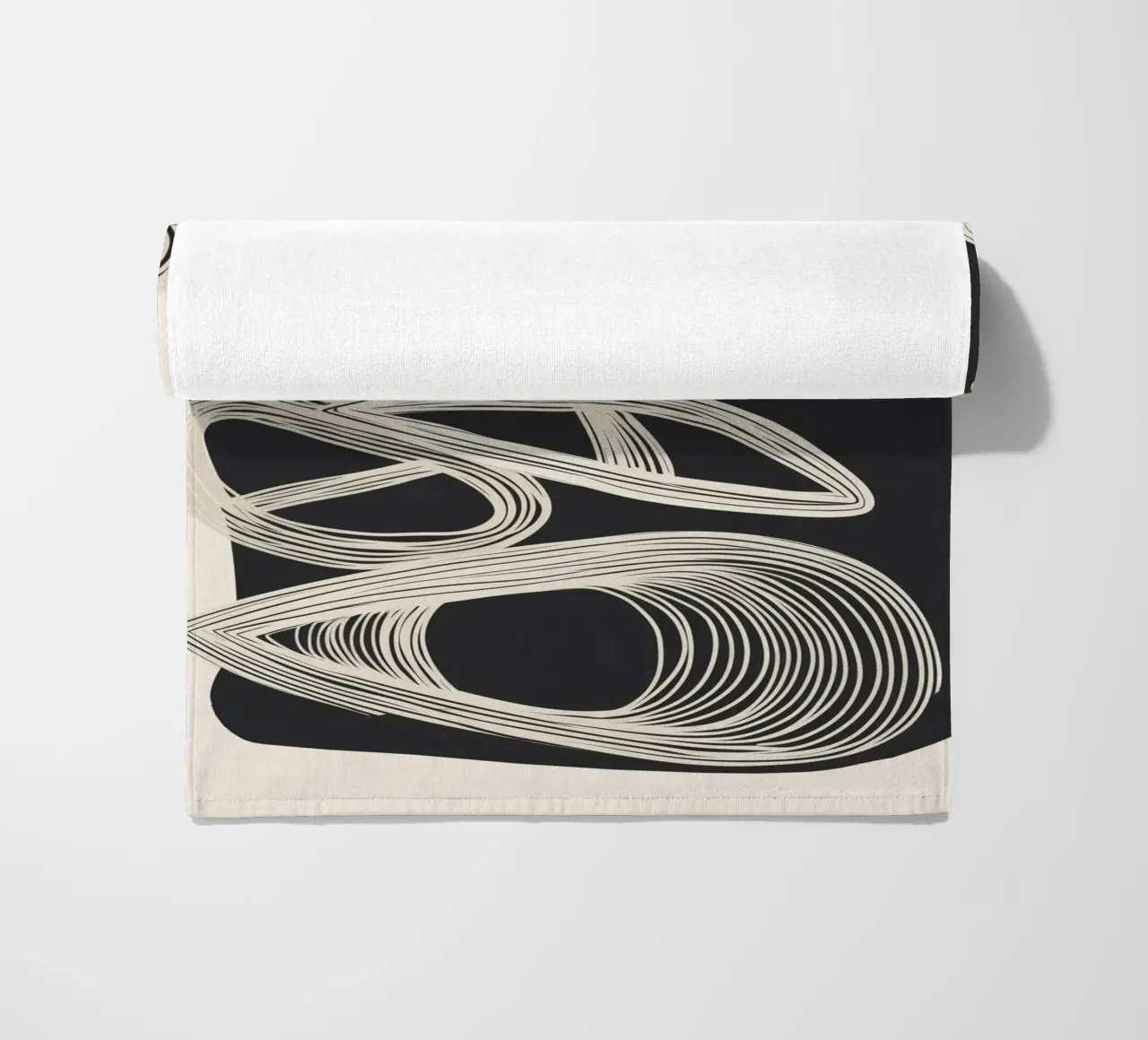 Continuous Flow - Monochrome Abstract Design telo mare da Flow Line