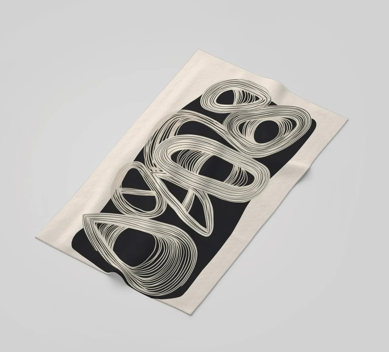 Continuous Flow - Monochrome Abstract Design telo mare da Flow Line