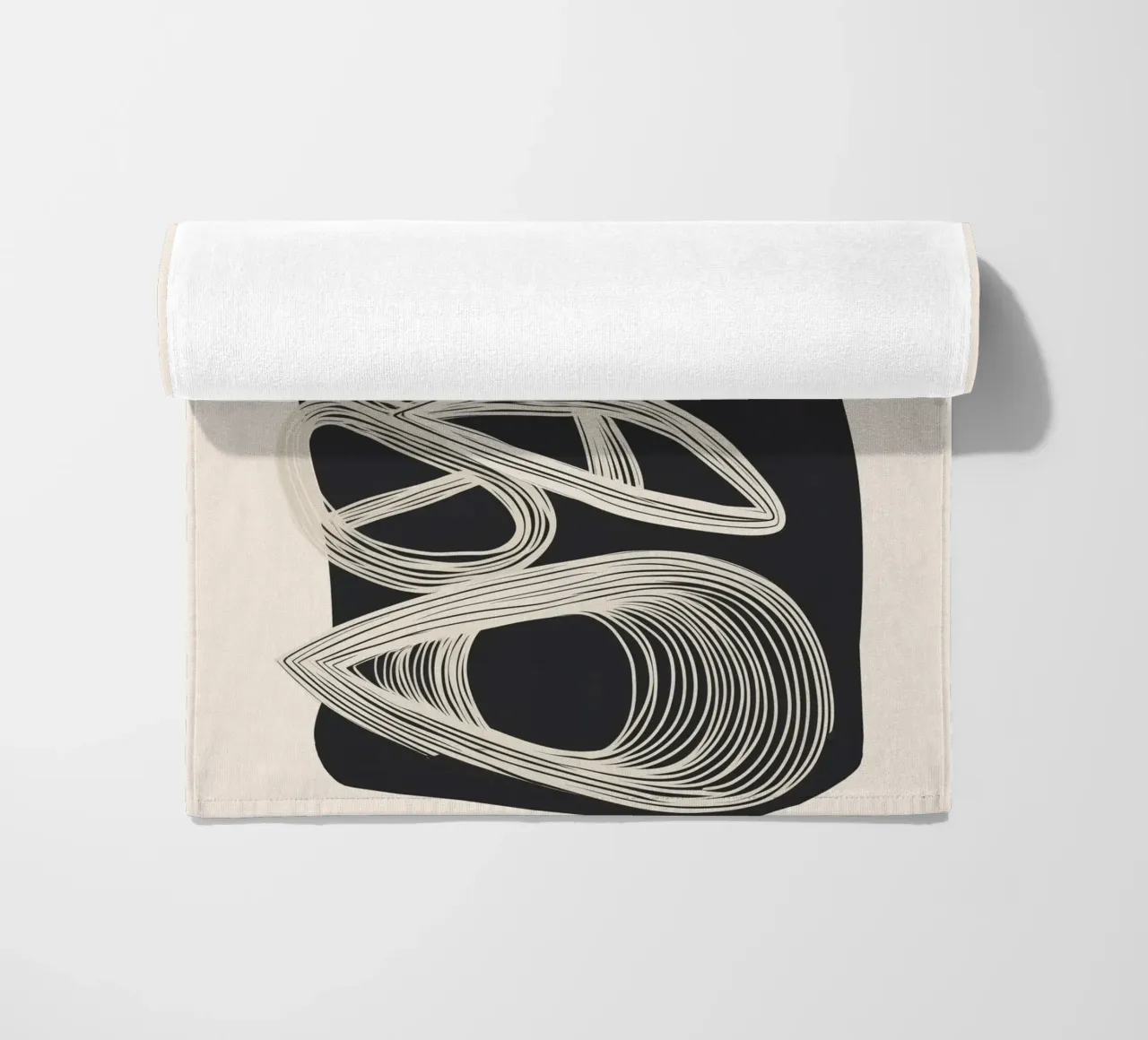 Continuous Flow - Monochrome Abstract Design telo mare da Flow Line