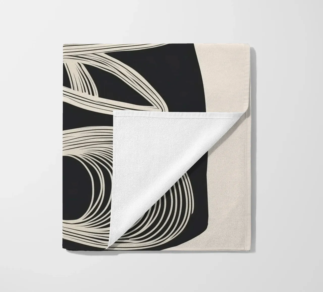 Continuous Flow - Monochrome Abstract Design telo mare da Flow Line