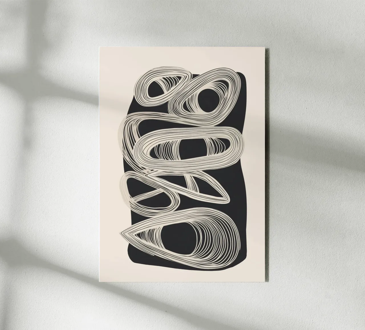 Continuous Flow - Monochrome Abstract Design alluminio dibond da Flow Line